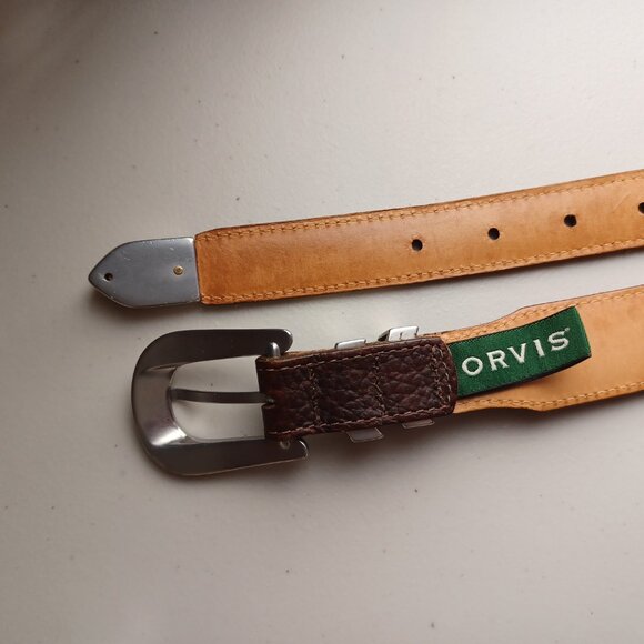 ORVIS Full Grain Bison Leather Belt, Men's/Unisex Size 38 - Picture 7 of 10
